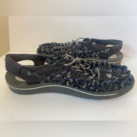 Keen Uneek 1014617 Black Grey Fishermen Hiking Sandals Cord Braided Rope - Picture 5 of 10